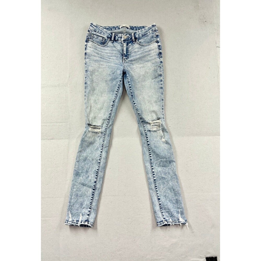 BKE Monroe Mid Rise Slim Fit Light Wash Distressed Denim Jeans 28x32